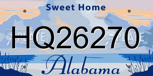HQ26270 Alabama License Plate