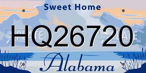 HQ26720 Alabama License Plate