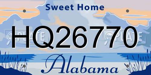 HQ26770 Alabama License Plate