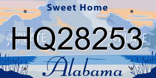 HQ28253 Alabama License Plate