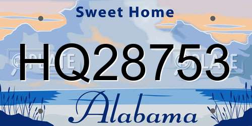 HQ28753 Alabama License Plate
