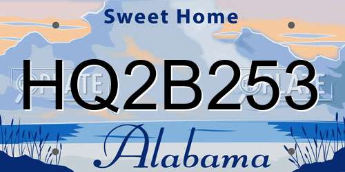 HQ2B253 Alabama License Plate