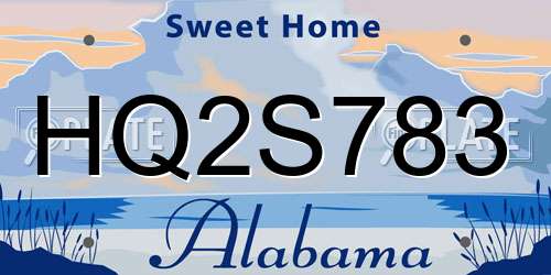 HQ2S783 Alabama License Plate