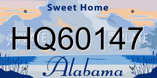 HQ60147 Alabama License Plate