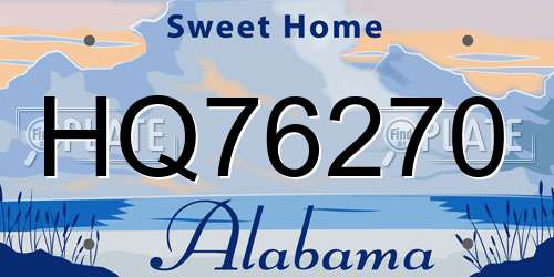 HQ76270 Alabama License Plate