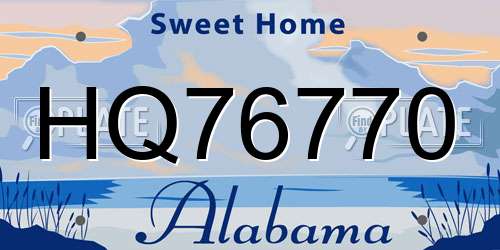 HQ76770 Alabama License Plate