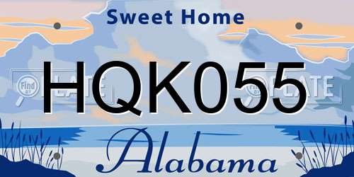 HQK055 Alabama License Plate