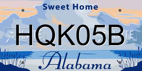 HQK05B Alabama License Plate