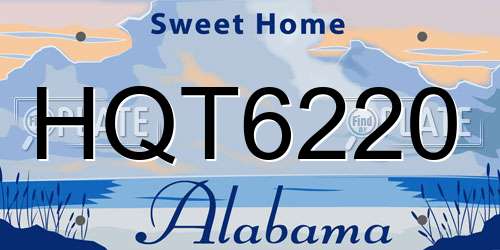 HQT6220 Alabama License Plate