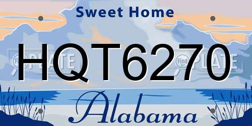 HQT6270 Alabama License Plate