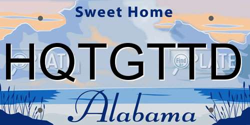 HQTGTTD Alabama License Plate