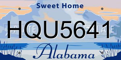 HQU5641 Alabama License Plate