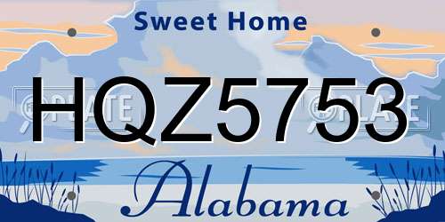 HQZ5753 Alabama License Plate
