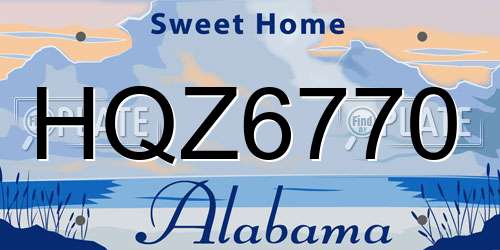 HQZ6770 Alabama License Plate