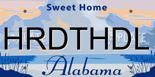 HRDTHDL Alabama License Plate