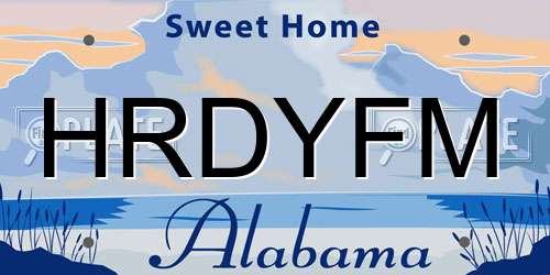 HRDYFM Alabama License Plate
