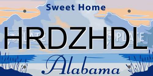 HRDZHDL Alabama License Plate