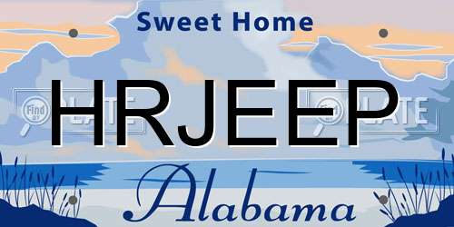 HRJEEP Alabama License Plate