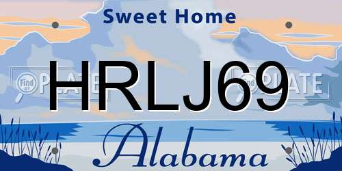 HRLJ69 Alabama License Plate