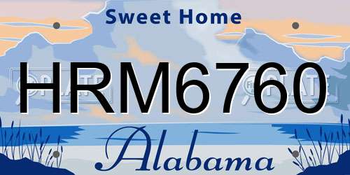 HRM6760 Alabama License Plate