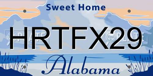 HRTFX29 Alabama License Plate