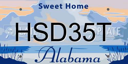 HSD35T Alabama License Plate