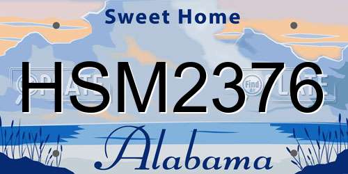HSM2376 Alabama License Plate