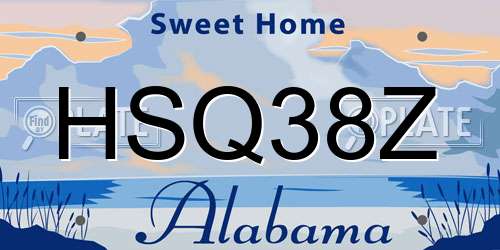 HSQ38Z Alabama License Plate