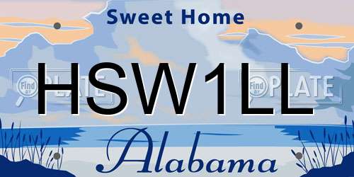 HSW1LL Alabama License Plate