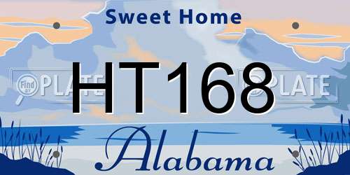 HT168 Alabama License Plate