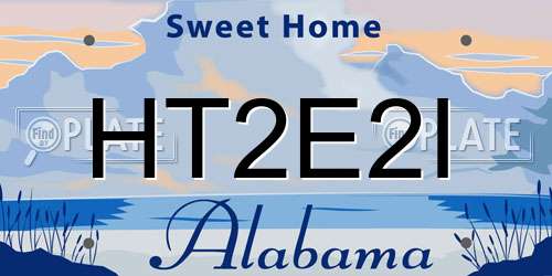 HT2E2I Alabama License Plate
