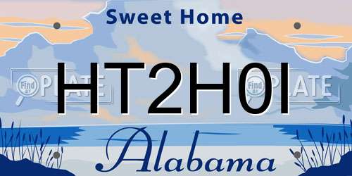 HT2H0I Alabama License Plate