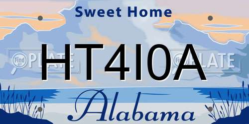 HT4I0A Alabama License Plate
