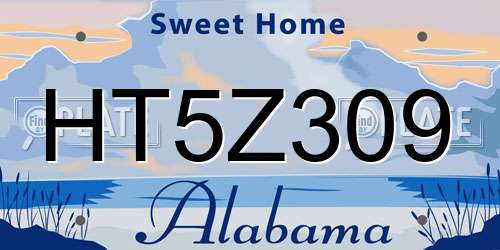 HT5Z309 Alabama License Plate