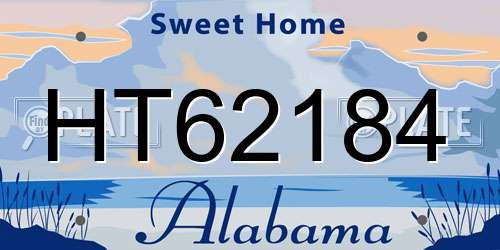 HT62184 Alabama License Plate