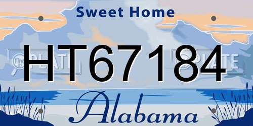 HT67184 Alabama License Plate