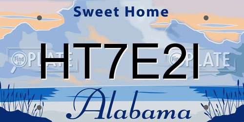 HT7E2I Alabama License Plate