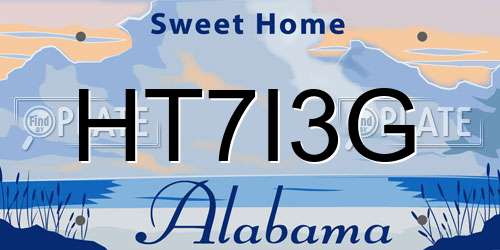 HT7I3G Alabama License Plate