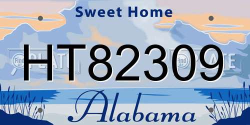HT82309 Alabama License Plate