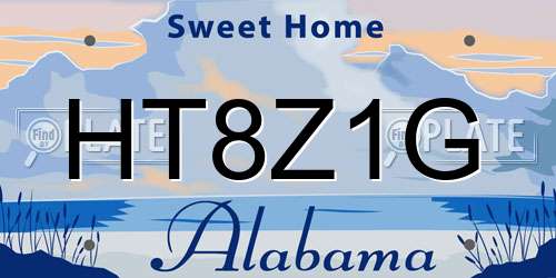 HT8Z1G Alabama License Plate