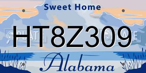 HT8Z309 Alabama License Plate