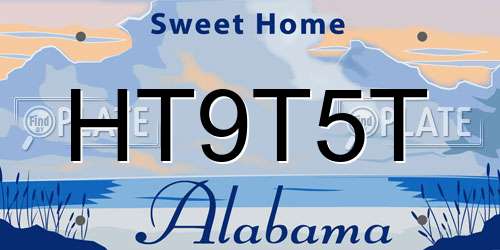 HT9T5T Alabama License Plate
