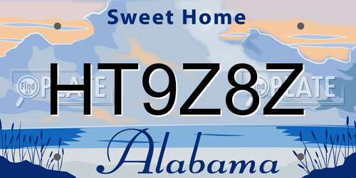 HT9Z8Z Alabama License Plate