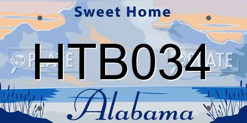 HTB034 Alabama License Plate