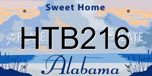 HTB216 Alabama License Plate
