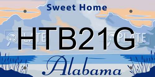 HTB21G Alabama License Plate