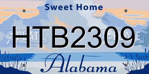 HTB2309 Alabama License Plate