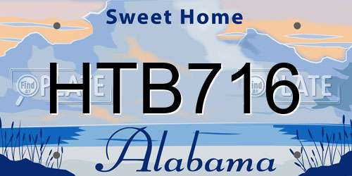 HTB716 Alabama License Plate