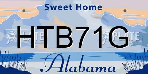 HTB71G Alabama License Plate
