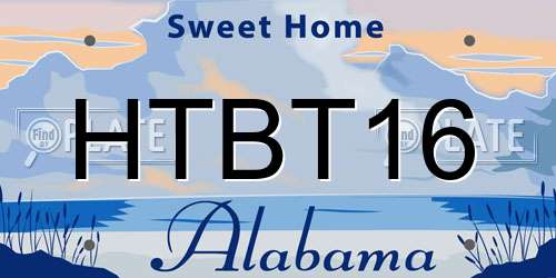 HTBT16 Alabama License Plate